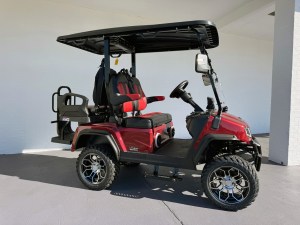 Burgundy Evolution Maverick two plus two golf cart SC 01